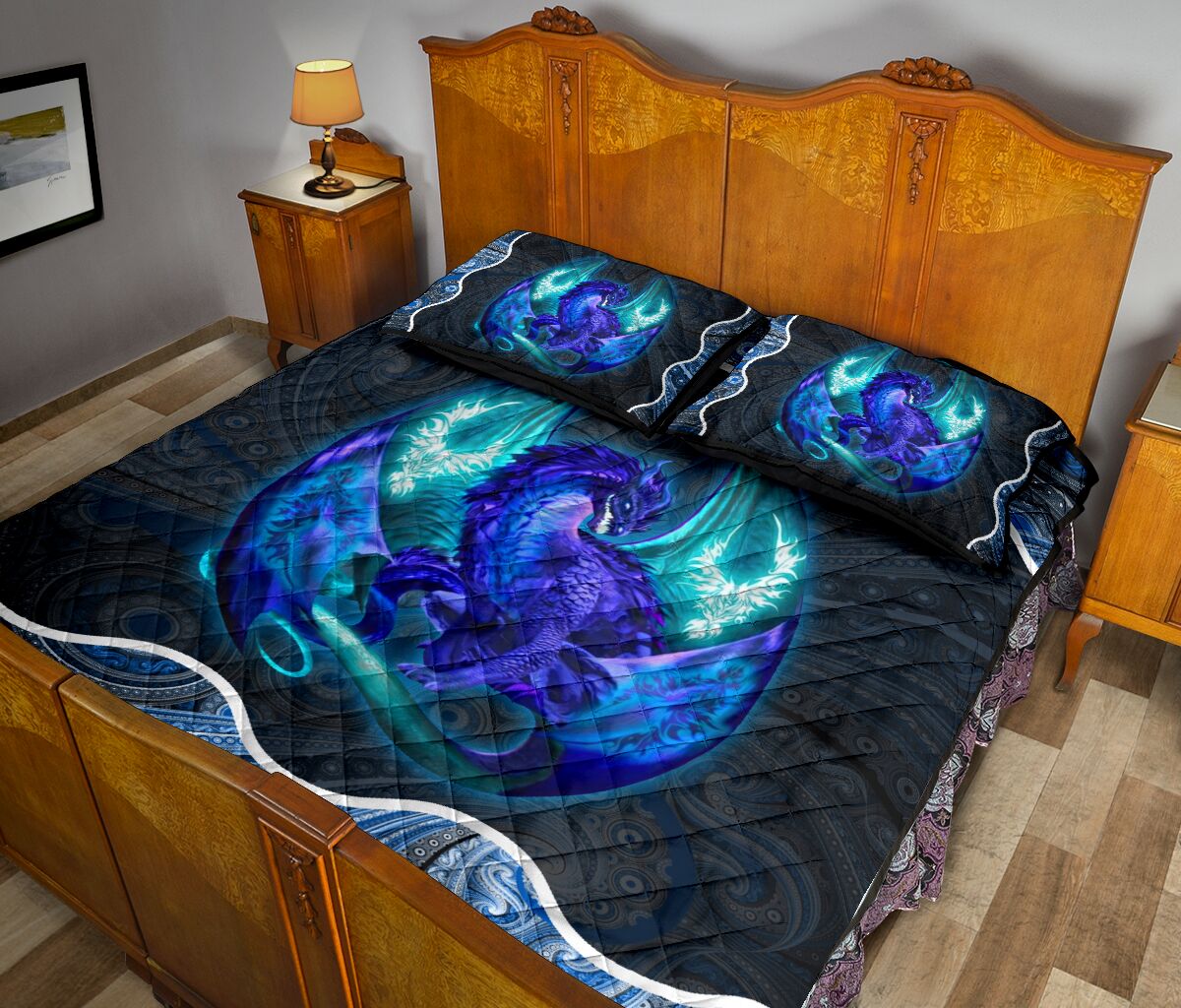 Dragon Mandala Celtic Color Quilt Bed Set - Love Quilt Bedding Set