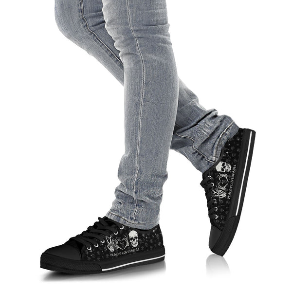 Peace Love Skull Lowtop Shoe - Love Love Top Shoes