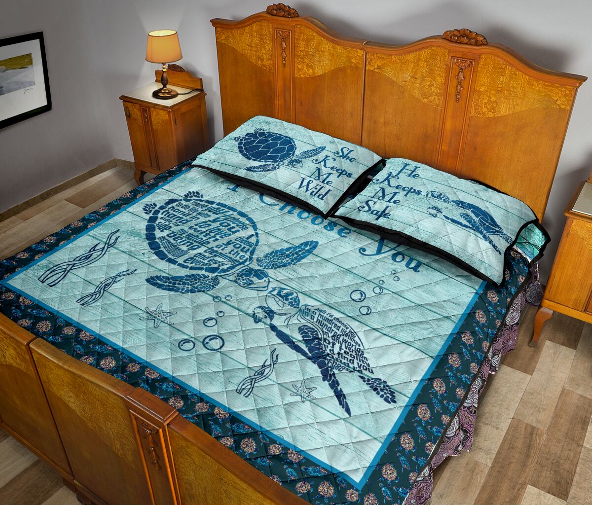 Turte Quote Style Quilt Bed Set- Love Quilt Bedding Set