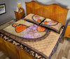 Butterflies Leather Heart Style Quilt Bed Set - Love Quilt Bedding Set