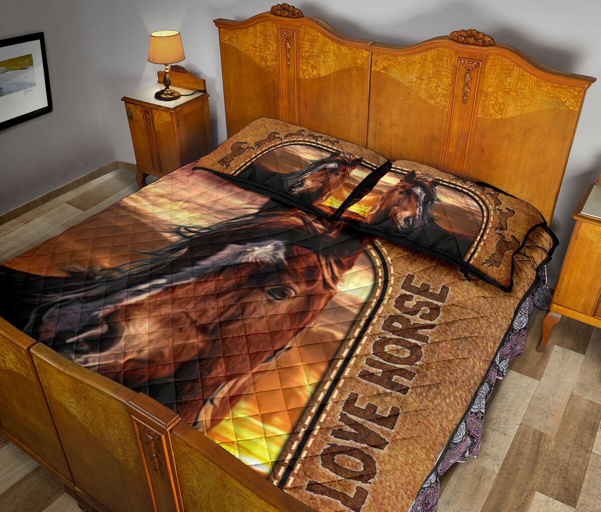 Love Horse - Bed Set - Love Quilt Bedding Set