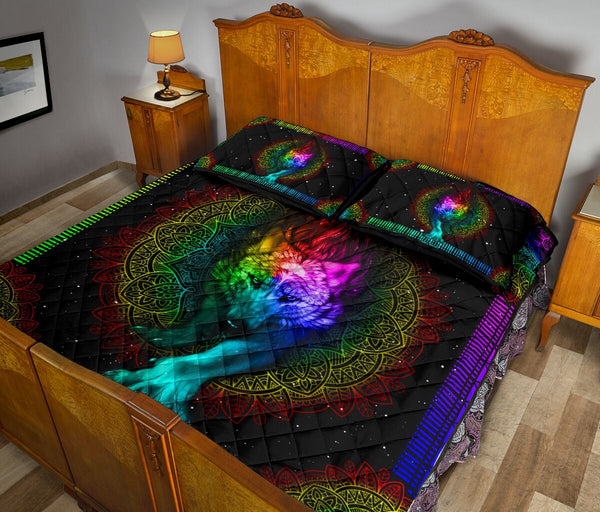 Quilt Bed Set - Colorful - Wolf 27 - Love Quilt Bedding Set