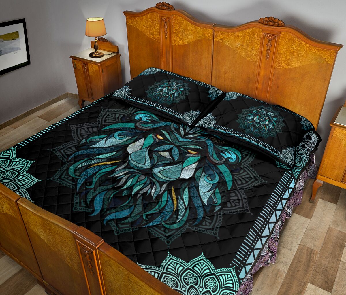 Lion Quilt Bed Set 65 - Love Quilt Bedding Set