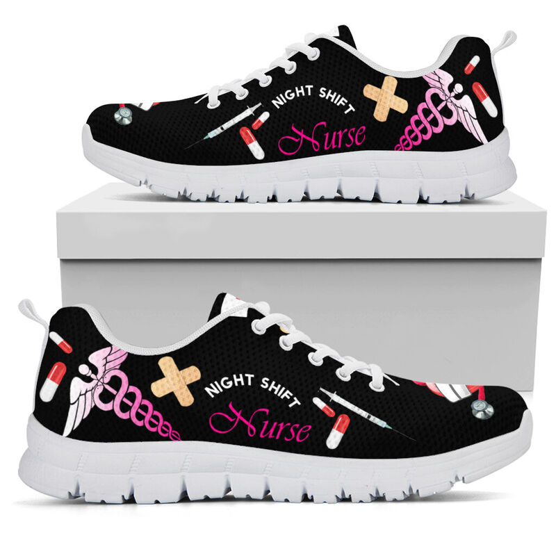 Nurse Night Shift Sneakers, Running Shoes, Shoes For Women, Shoes For Men, Custom Shoes, L- Love Sneakers