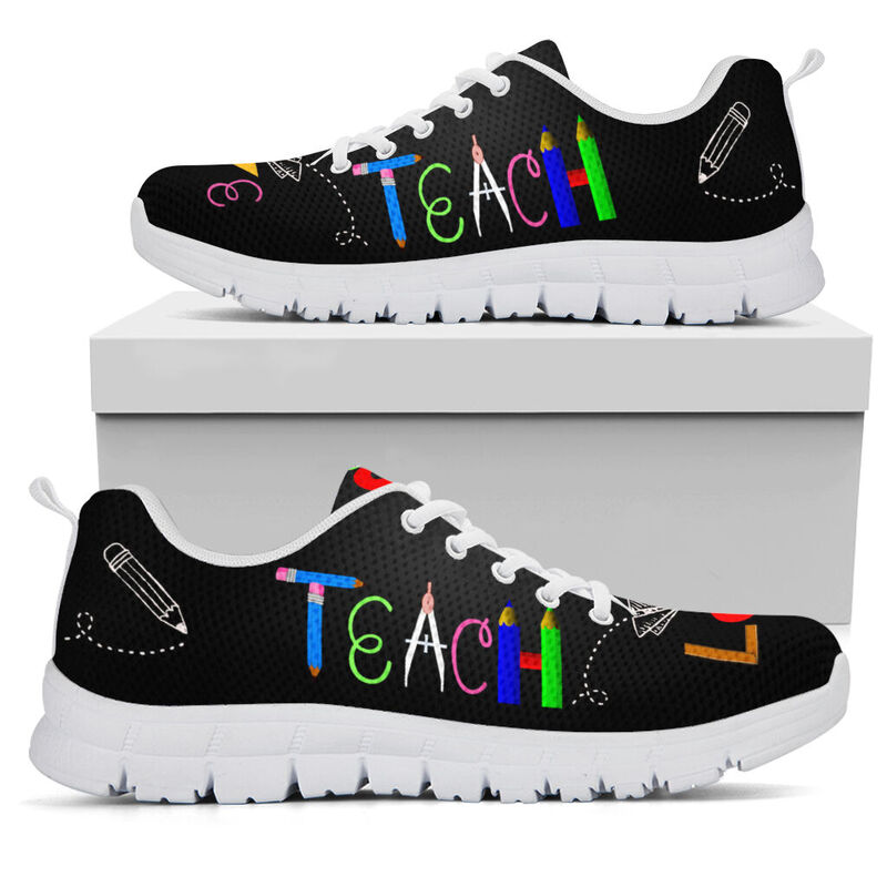 Live Love Teach 2 Sneakers, Running Shoes, Shoes For Women, Shoes For Men, Custom Shoes, L- Love Sneakers