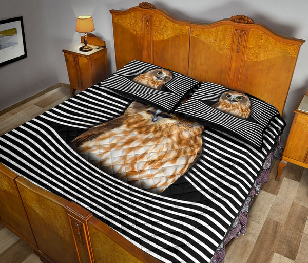 Owl Streaky Style Quilt Bed Set - Love Quilt Bedding Set