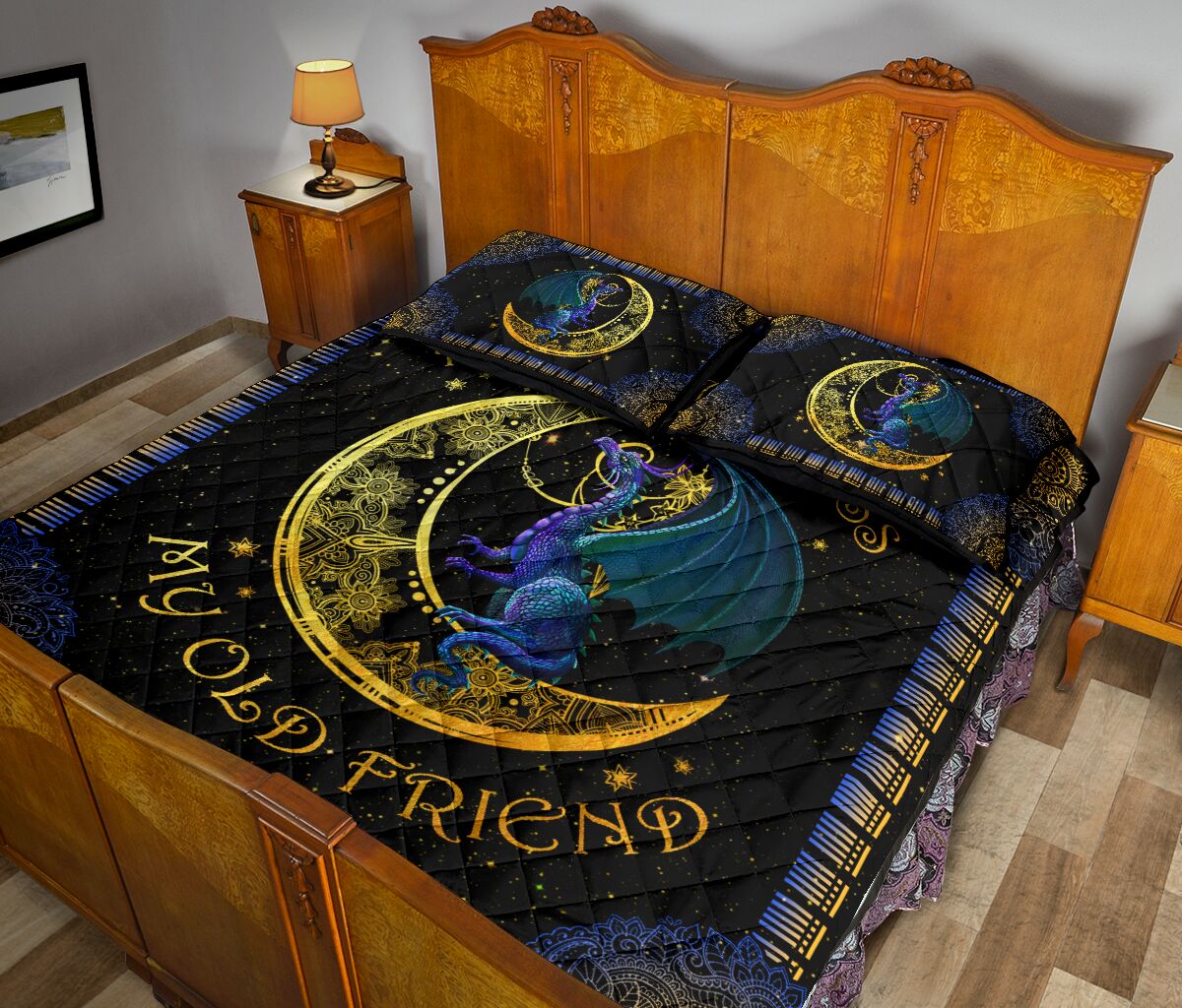 Dragon Moon Old Friend Quilt Bed Set - Love Quilt Bedding Set