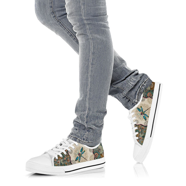 Dragonfly - Vintage Mandala Low Top Shoes