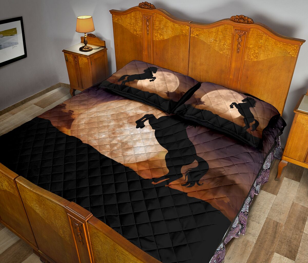 Horse With Moon - Bed Set - Love Quilt Bedding Set