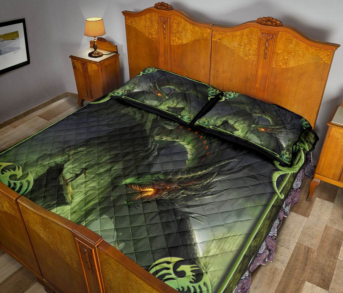 Dragon Mountain Art Style Quilt Bed Set - Love Quilt Bedding Set