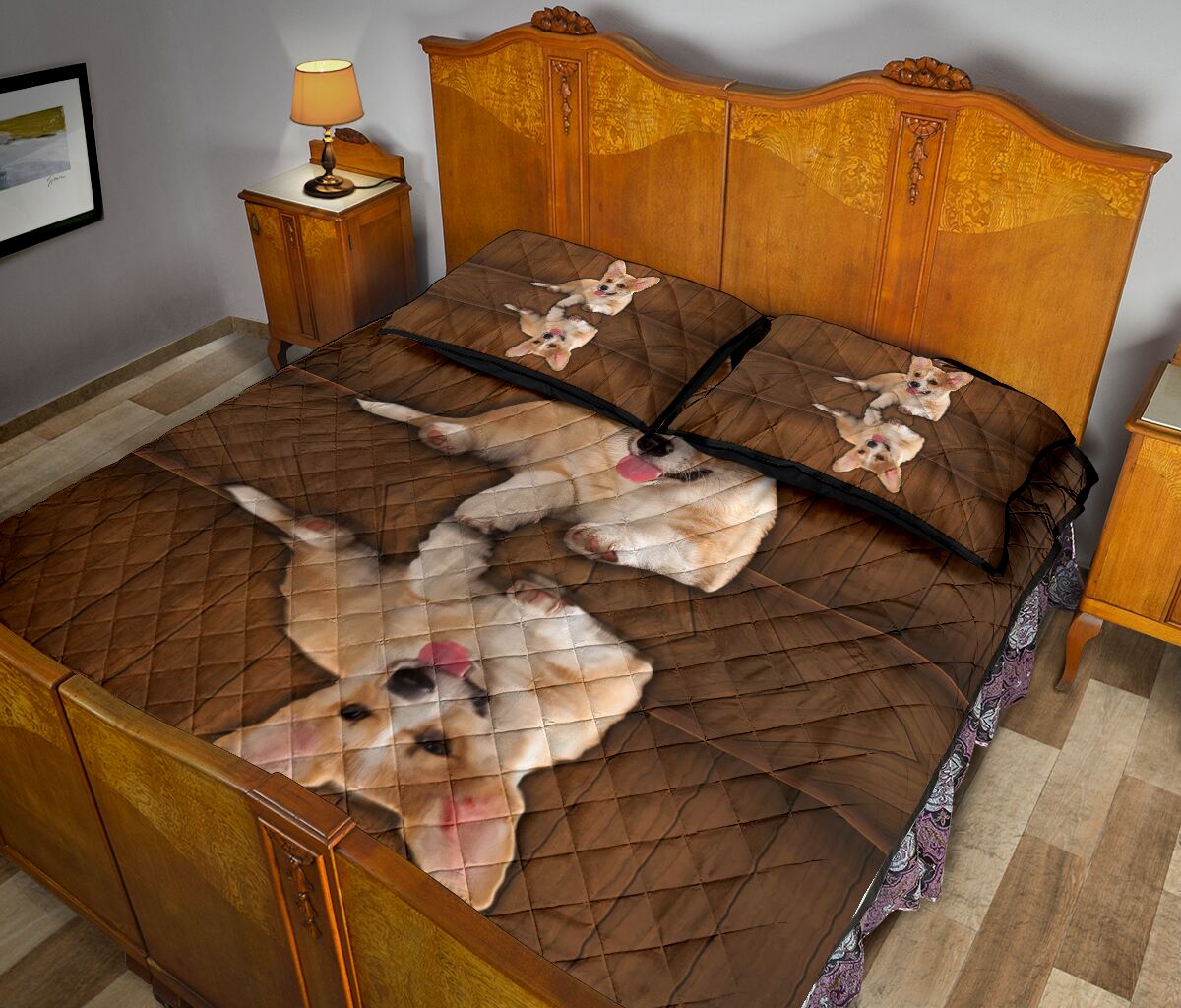Pembroke Welsh Corgi Dog Quilt Bed Set - Love Quilt Bedding Set