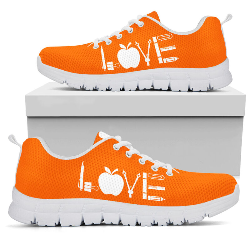 Teacher Love Orange Kd Sneakers, Runni- Love Sneakers