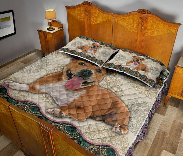 Pit Bull Dog - Vintage Mandala Sky - Love Quilt Bedding Set