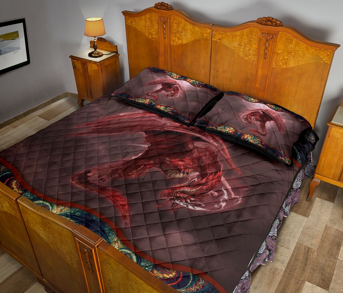 Dragon Quilt Bed Set 3- Love Quilt Bedding Set