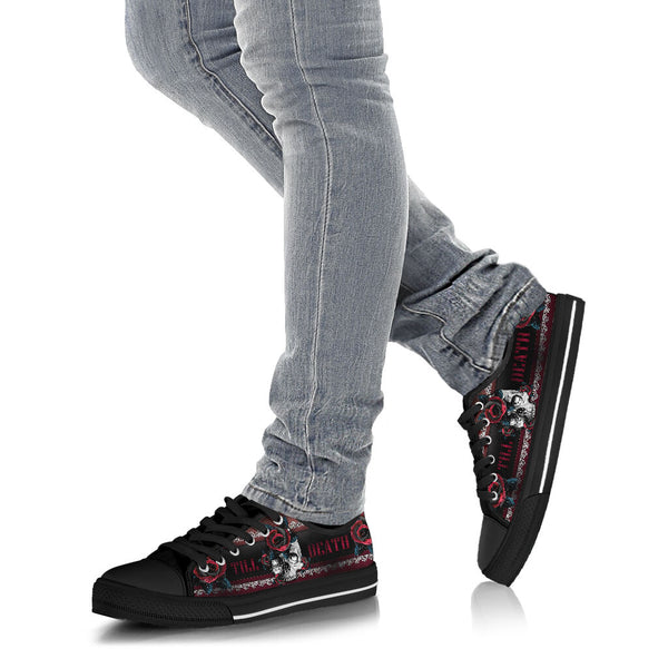 Skull Rose Low Top Shoe - Love Low Top Shoes