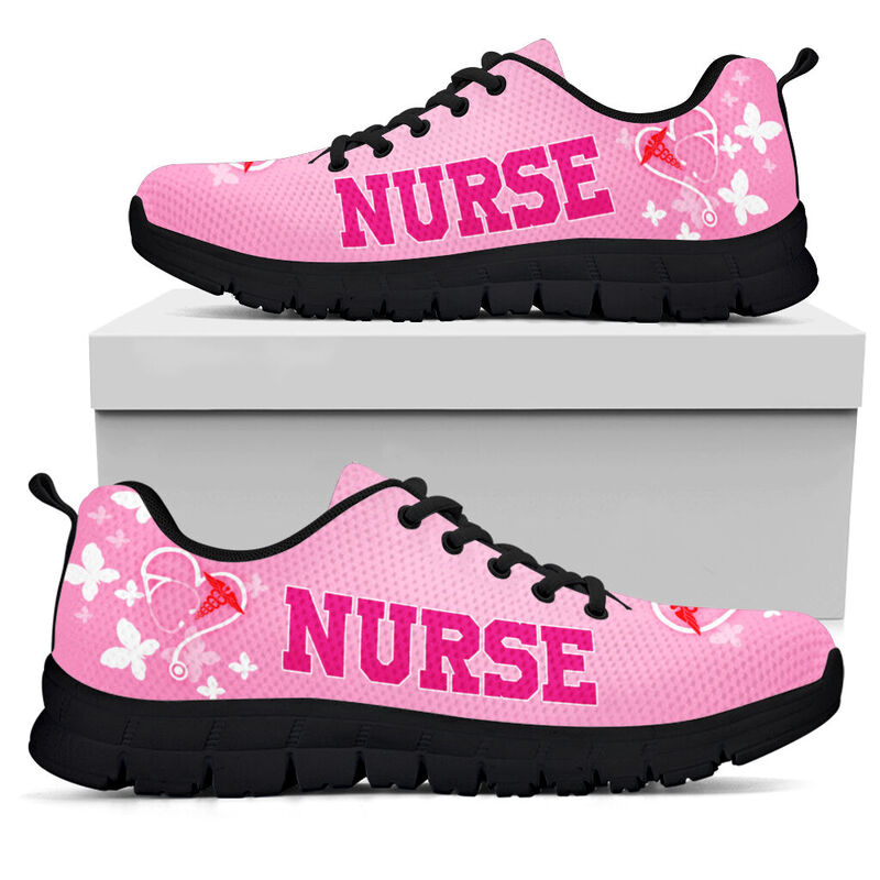 Nurse Bh Pink Shoes Sneakers, Running Shoes, Shoes For Women, Shoes For Men, Custom Shoes, L- Love Sneakers