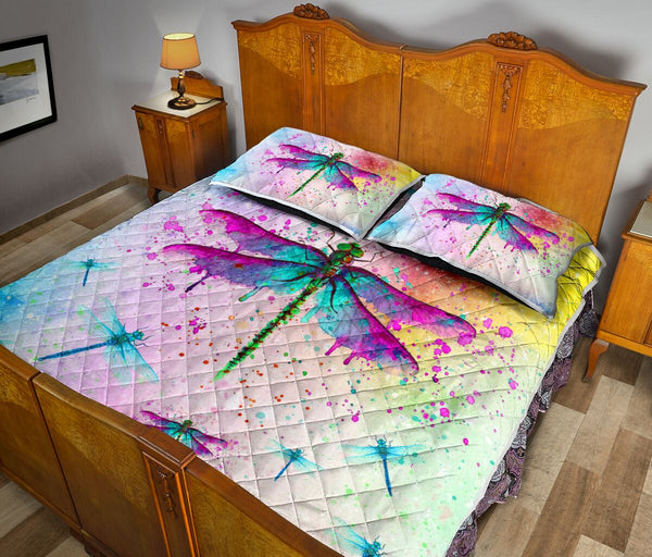 Dragonfly Color- Quilt Bed Set - Love Quilt Bedding Set