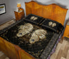 Butterfly Motif Gold Quilt Bed Set - Love Quilt Bedding Set