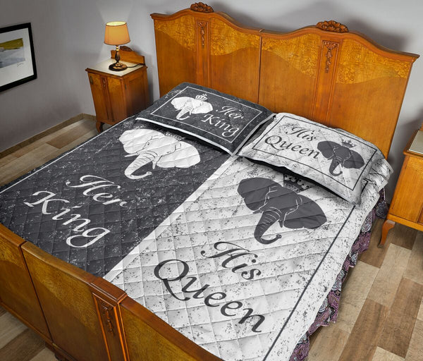 Elephant - King And Queen - Love Quilt Bedding Set