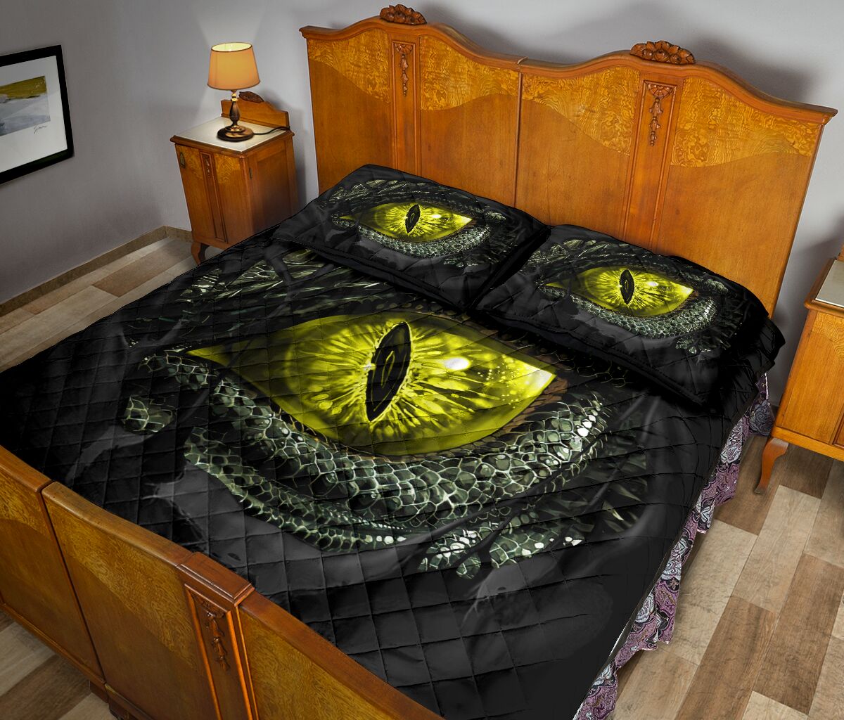 Dragon Eye Quilt Bed Set - Love Quilt Bedding Set