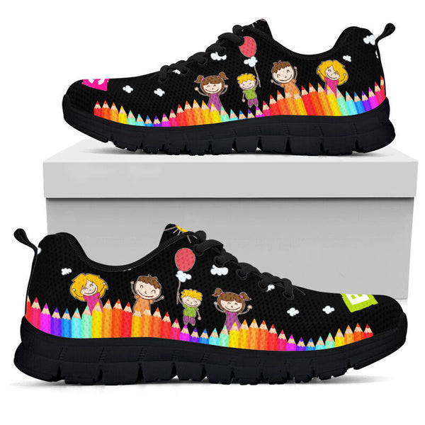 Lunch Lady Abc Black Shoes Sneakers, Running Shoes, Shoes For Women, Shoes For Men, Custom S- Love Sneakers