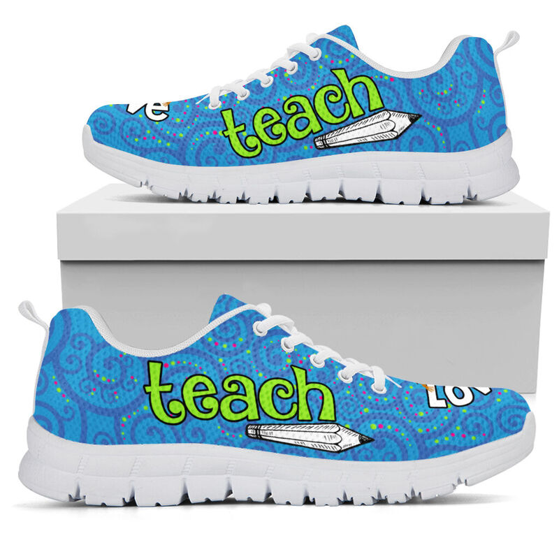 Teach Love Inspire Shoe Sneakers, Running Shoes, Shoes For Women, Shoes For Men, Custom Shoe- Love Sneakers