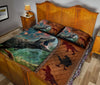 Dinosaur Art Leather Style Quilt Bed Set - Love Quilt Bedding Set