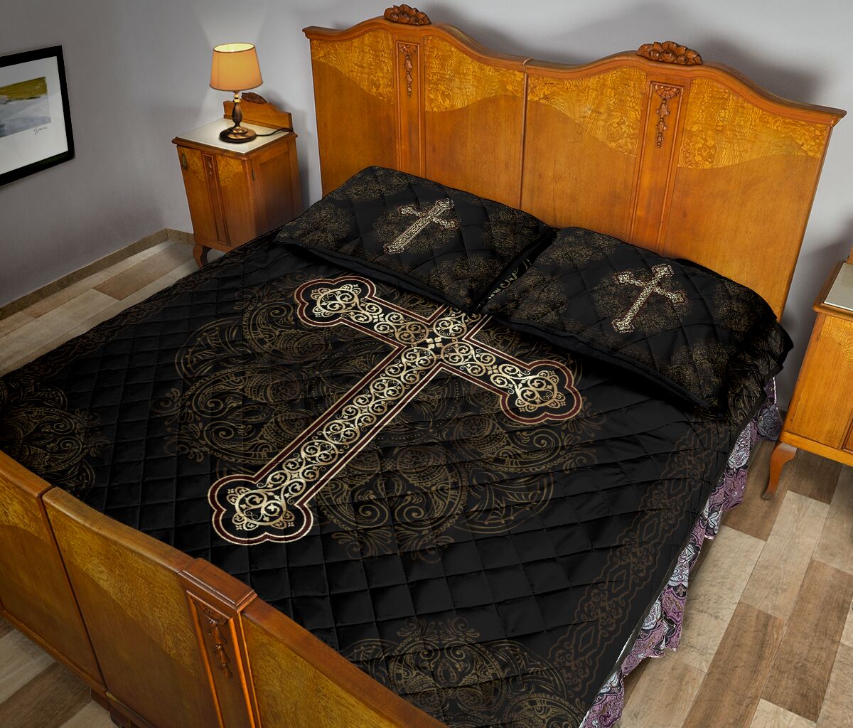 Cross Mandala Quilt Bed Set - Love Quilt Bedding Set