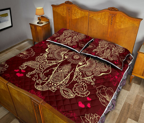 Elephant Mandala Flower - Love Quilt Bedding Set