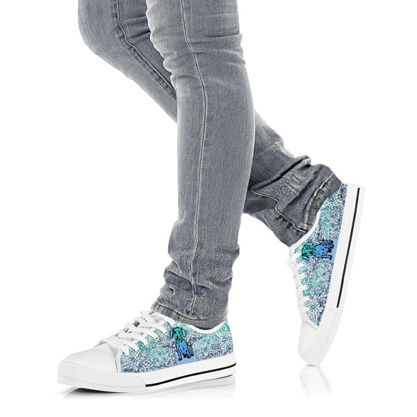 Dachshund Flower Gradient - Low Top Shoe - Love Love Top Shoes