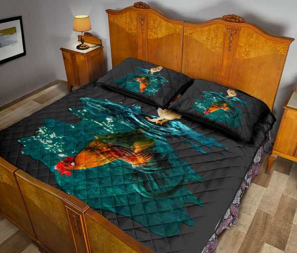 Chicken Farm Shadow Style Quilt Bed Set - Love Quilt Bedding Set