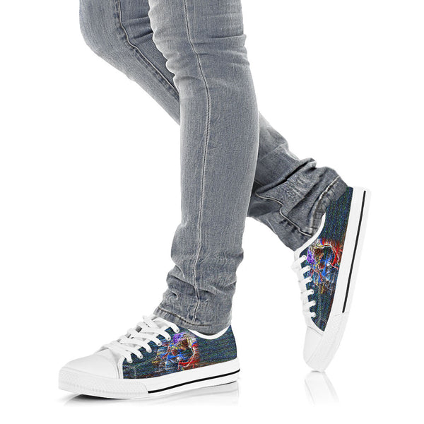 Cycling Painting Low Top Shoe - Love Low Top Shoes