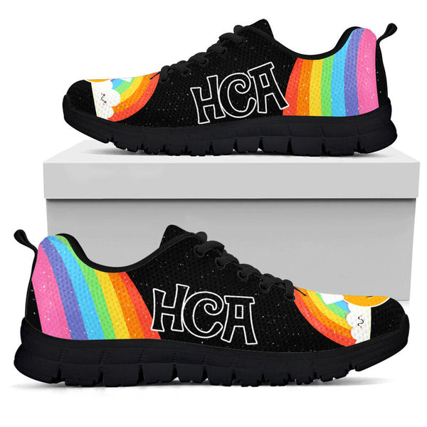 Hca - Happy Black Kd Sneakers, Running Shoes, Shoes For Women, Shoes For Men, Custom Shoes,- Love Sneakers