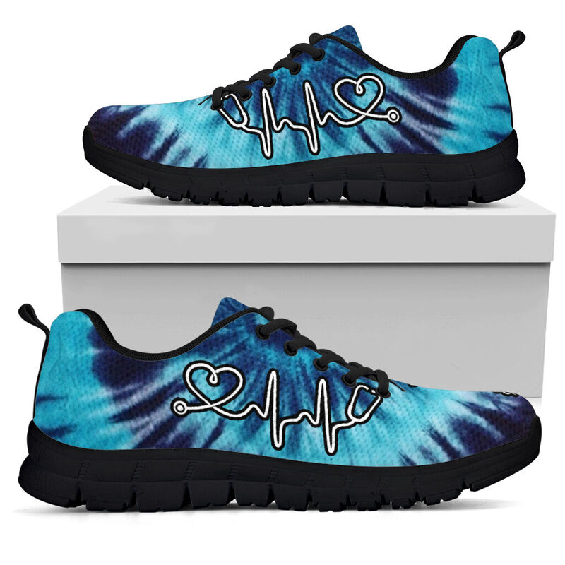 Nurse- Blue Swirl Sneakers, Running Shoes, Shoes For Women, Shoes For Men, Custom Shoes, L- Love Sneakers