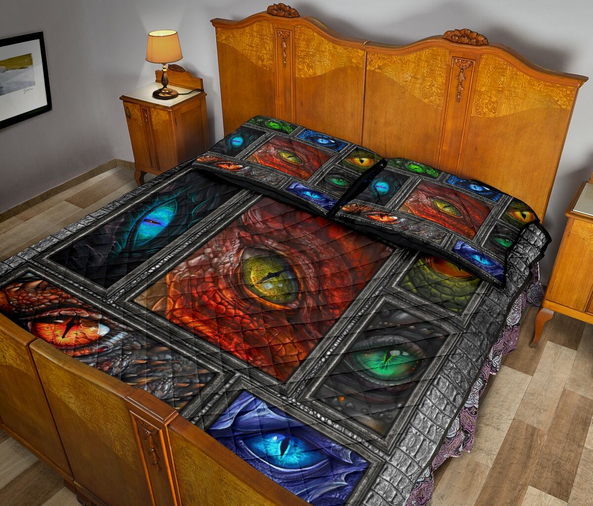 Dragon Frame Quilt Bed Set - Love Quilt Bedding Set