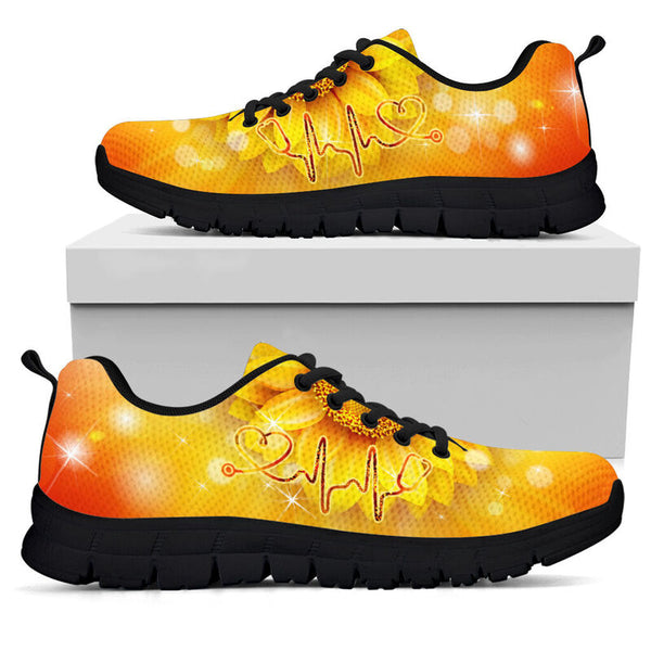 Nurse Sunflower Sneakers, Running Shoes, Shoes For Women, Shoes For Men, Custom Shoes, L- Love Sneakers