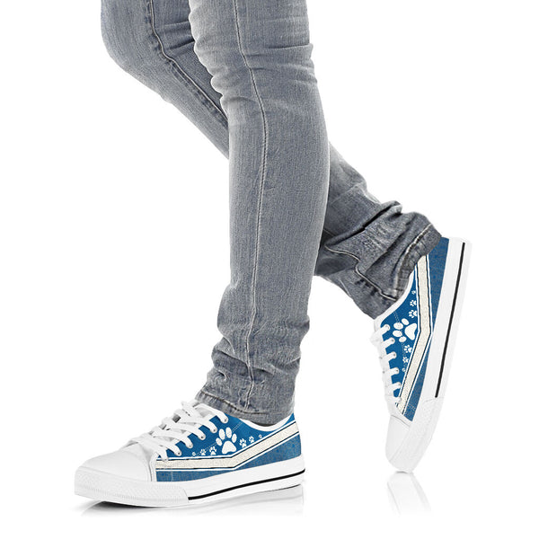 Dog Mom Line Blue - Low Top Shoe - Love Love Top Shoes