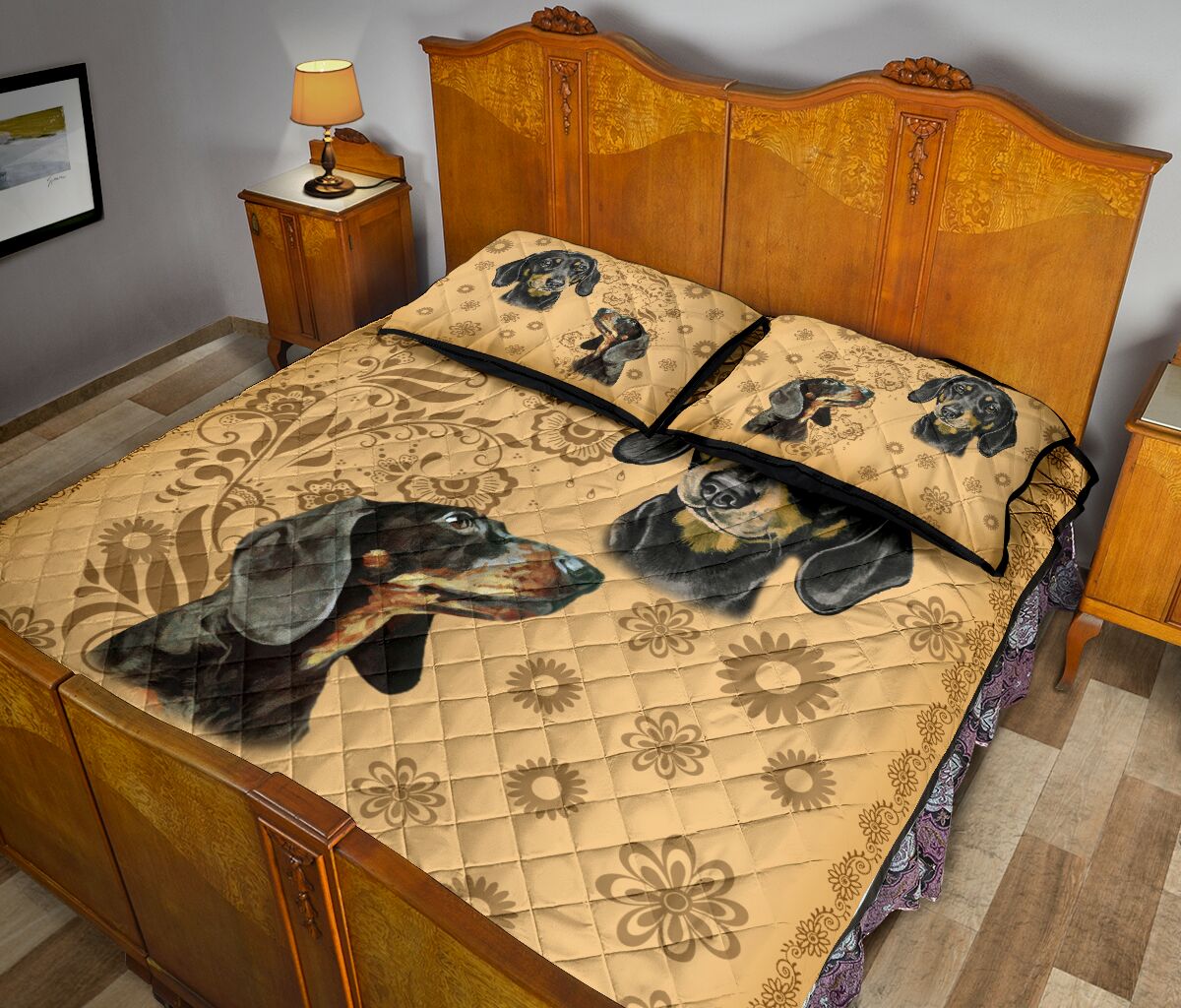 Dachshund Brown - Bed Set- Love Quilt Bedding Set