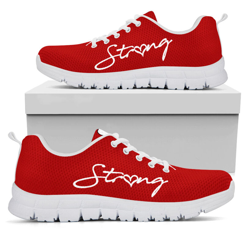 Teacher Life Strong Red Black Sneakers, Runni- Love Sneakers