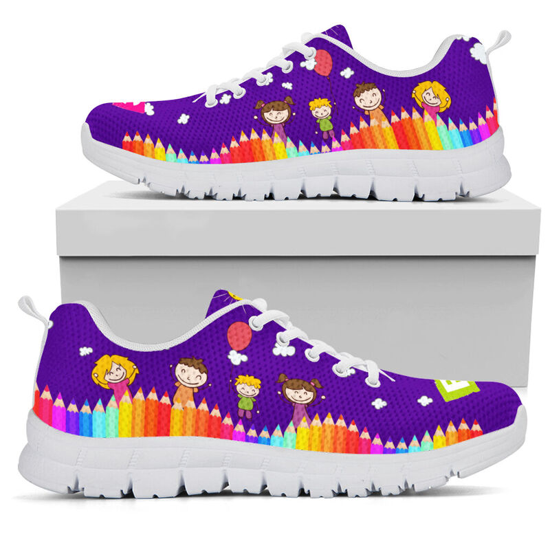 Spanish Teacher Abc- Purple Sneakers, Runni- Love Sneakers