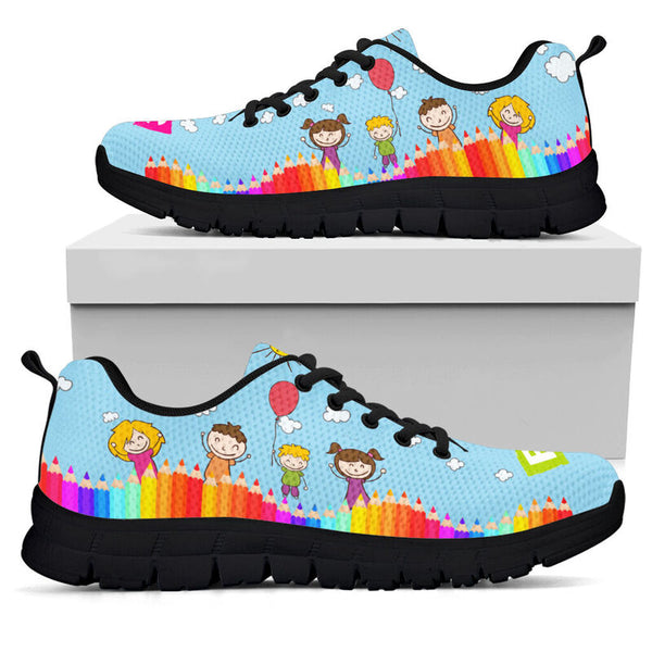 Spanish Teacher Abc Blue Sneakers, Runni- Love Sneakers