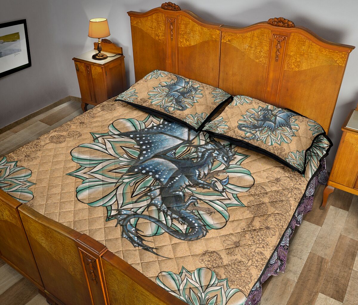 Dragon Kraft Style Quilt Bed Set - Love Quilt Bedding Set