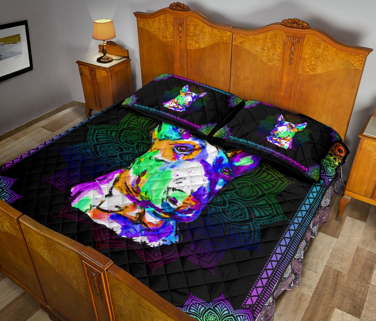 Quilt Bed Set - Bull Terrier 4 - Love Quilt Bedding Set