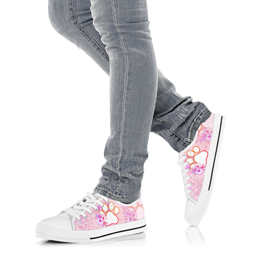 Dog Paw Flower - Low Top Shoe - Love Love Top Shoes