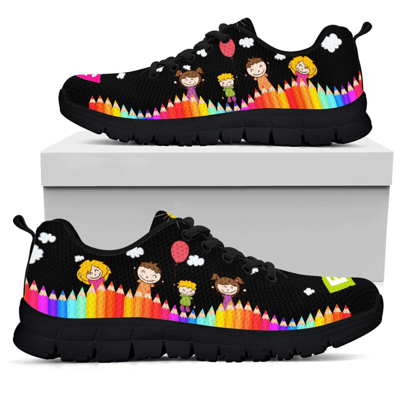 Childcare Abc Black Sole Black Sneakers, Runnin- Love Sneakers