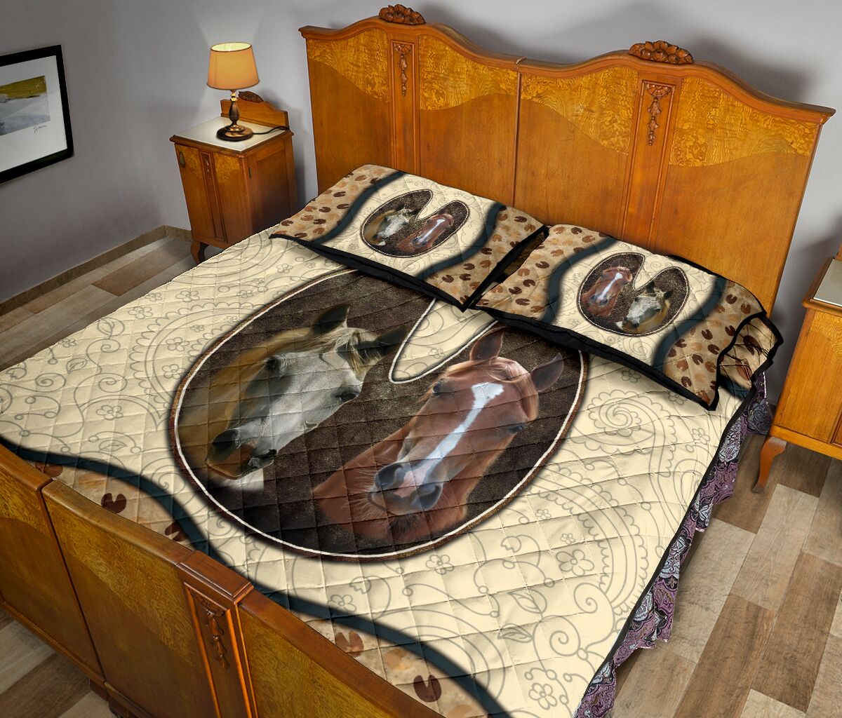 Horse Paw Vintage - Bed Set - Love Quilt Bedding Set