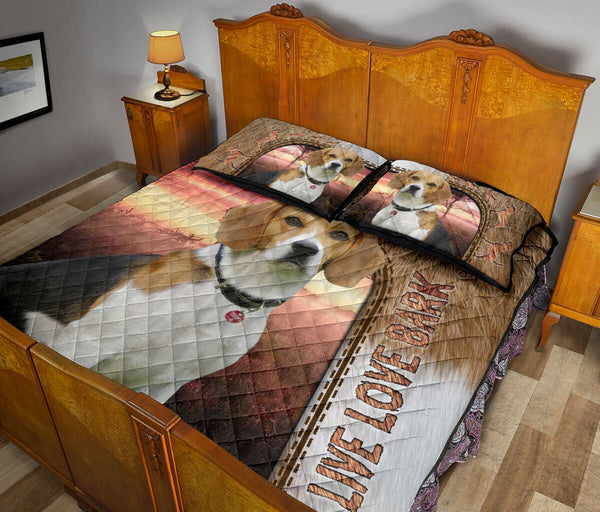 Live Love Bark Beagle - Bed Set - Love Quilt Bedding Set