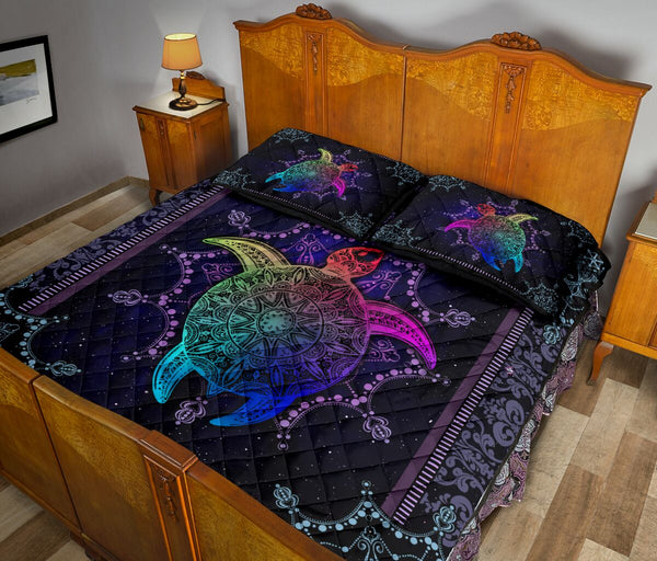 Turtle Mandala Quilt Bed Set- Love Quilt Bedding Set