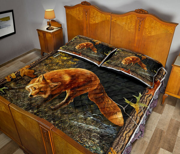 Fox Art Quilt Bed Set 5- Love Quilt Bedding Set