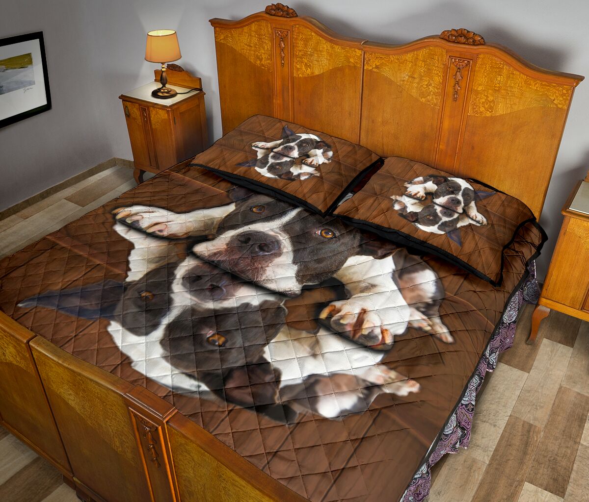 Great Dane Dog Shadow Style Quilt Bed Set - Love Quilt Bedding Set